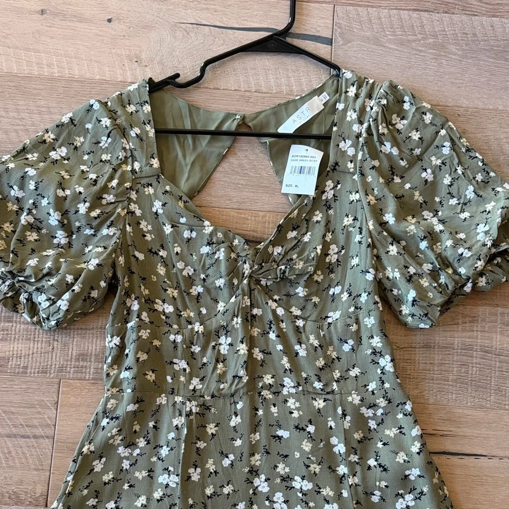 ASTR Sage Green Midi Dress - Picture 3 of 11